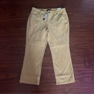 NWT Talbots Corduroy Heritage Fit Straight Leg Pants Size 14P Mustard 2051